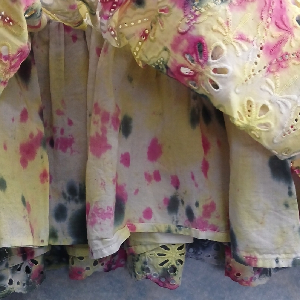 Kate Spade Broome Street Tie-Dye Ruffle Short Sleeve Tee Size XS - Picture 4 of 6